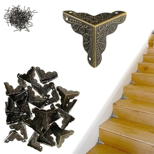 100PCS Stair Dust Corners for Wooden Steps Antique R5329