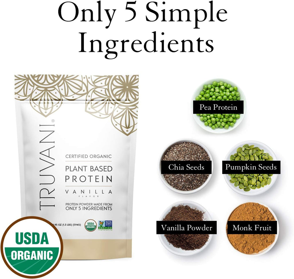 Vanilla Plant Based Protein Powder, 20.9 oz Pack of 2 Q3296