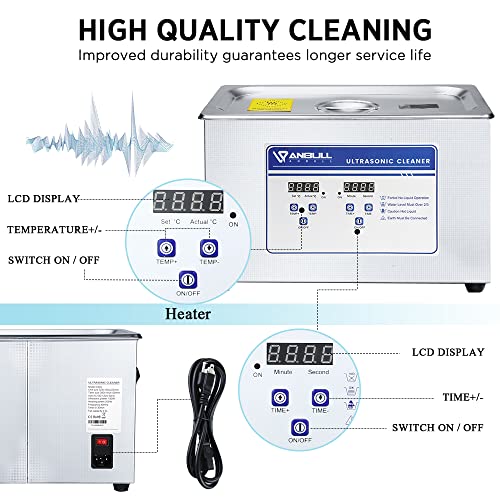 4.5L 180W Ultrasonic Cleaner with 304 Stainless Steel and Digital Timer W83977
