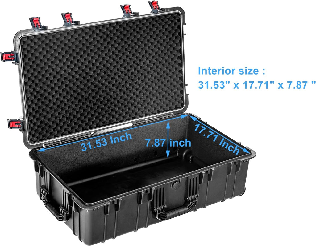 Waterproof Roller Hard Case 35"x 20.5"x 12" with Foam Wheels D4037