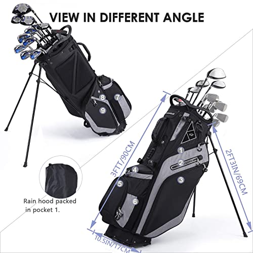 14 Way Top Dividers Golf Stand Bag with Dual Strap and 8 Pockets G497