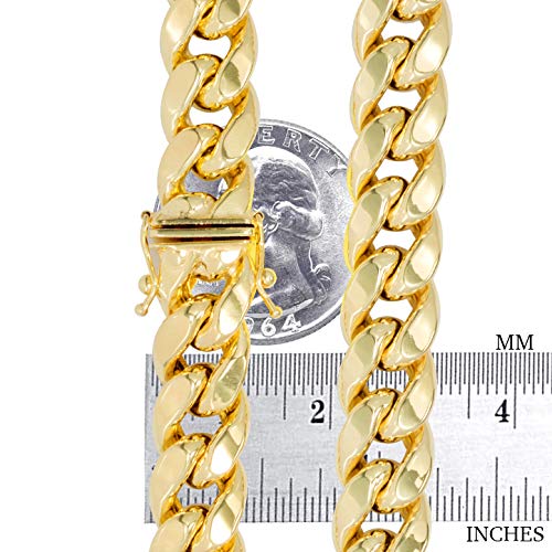14k Yellow Gold Miami Cuban Link Chain Necklace C524