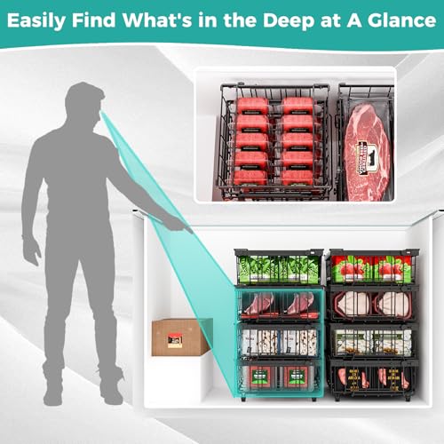 Expandable Stackable Freezer Baskets, 4 PCS, White G6773