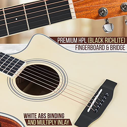 4/4 Full Size Acoustic-Electric Guitar Kit with 4-Band EQ, Spruce Mahogany B325