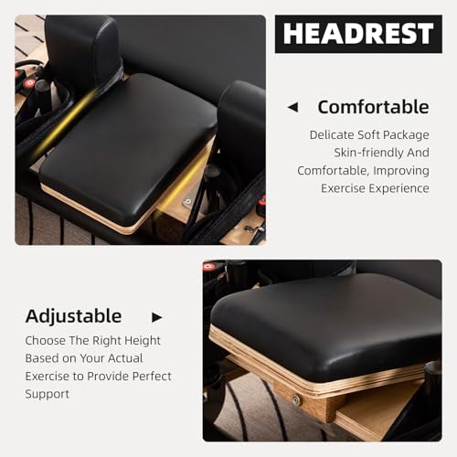 Oak Frame Foldable Wooden Pilates Reformer with Springs Jump Board Sitting Box R88241