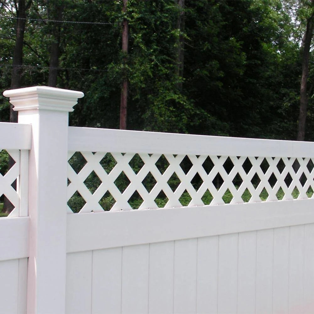 Vinyl Privacy Fence Panel Kit 6ft. H x 8ft. W White Q763054
