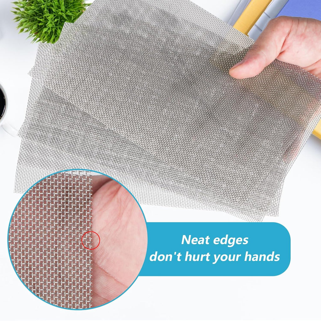 5 Pcs 20 Mesh 304 Stainless Steel Woven Wire Mesh 6" x 8" Metal Mesh Sheet U635306