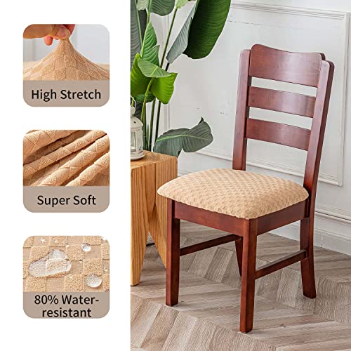 Ivory Jacquard Dining Chair Seat Covers (4) I69805