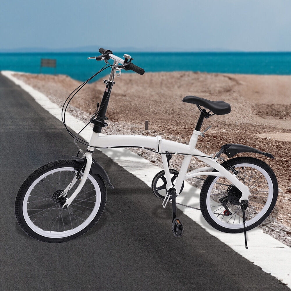 White 20 Inch 7 Speed Folding Bicycle U63288