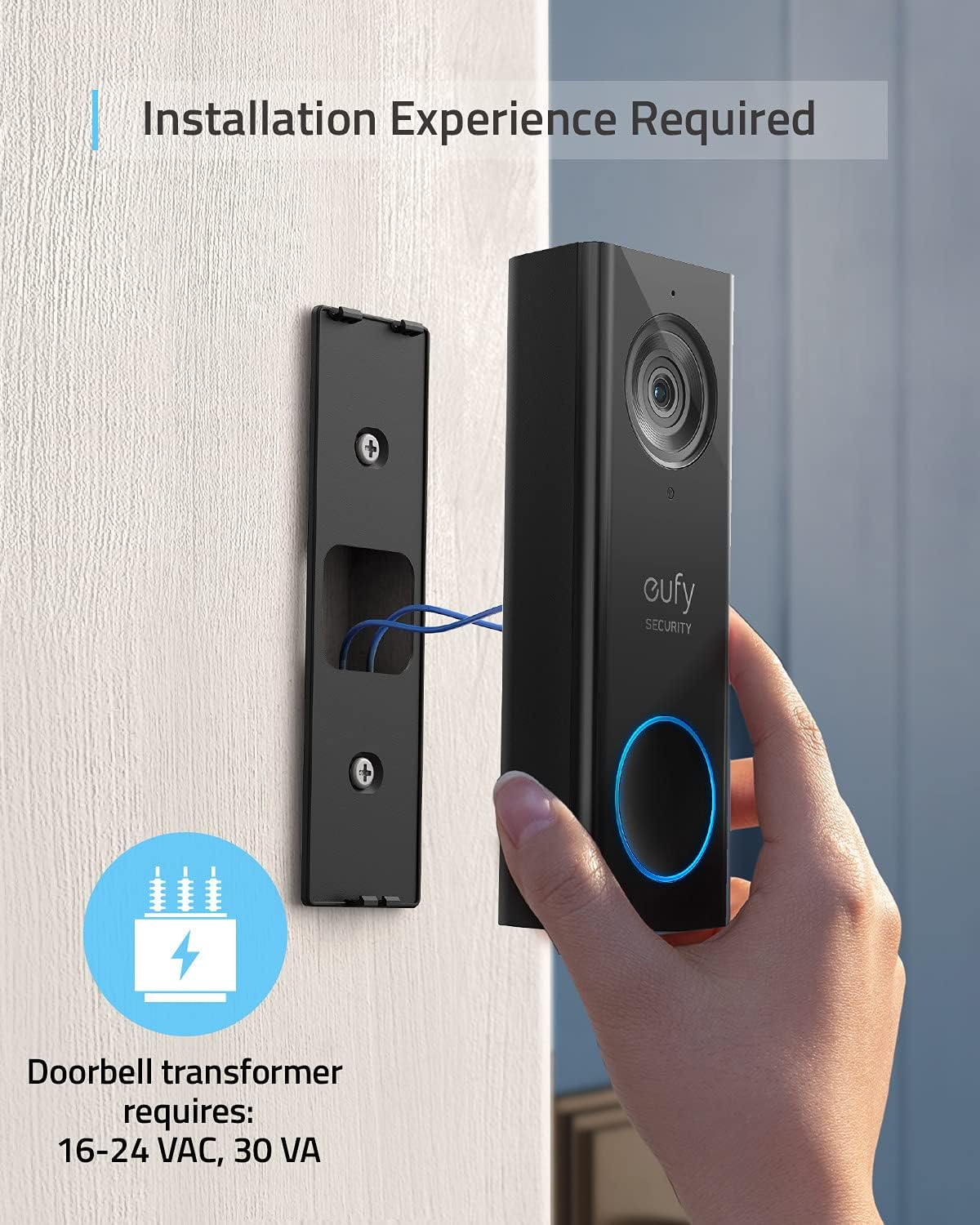 2K Resolution Wi-Fi Video Doorbell with Wireless Chime G406284
