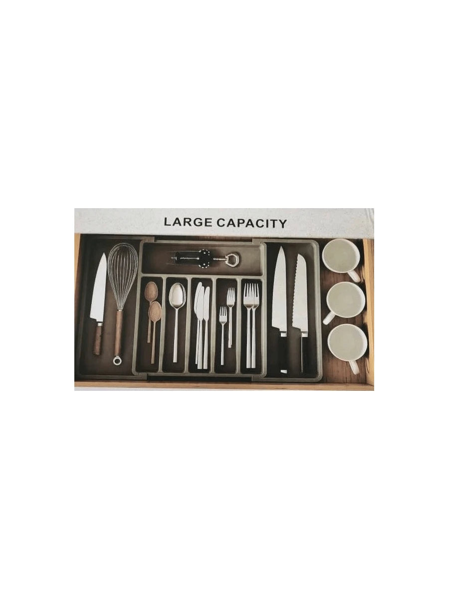 Expandable Black Silverware Utensil Organizer Z10274
