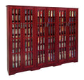 Dark Cherry Inlaid Glass Multimedia Cabinet U1824