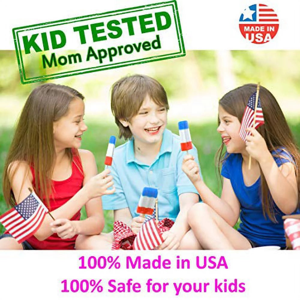 10 Large BPA Free Plastic Popsicle Mold Kit with 50 Wood Sticks and Cleaning Brush D90994