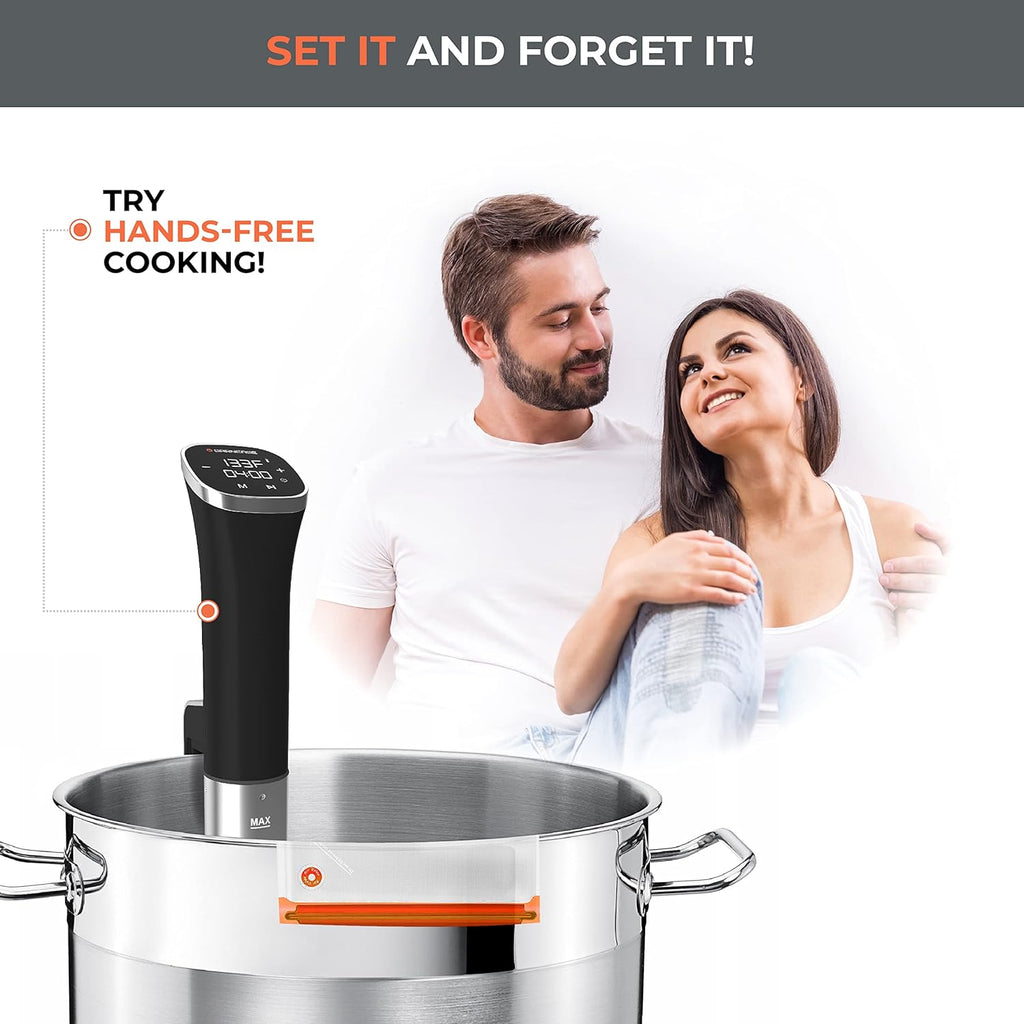 Sous Vide Immersion Circulator 1000W with 20 Reusable Vacuum Bags, Electric Pump, Clips, Cookbook N90630