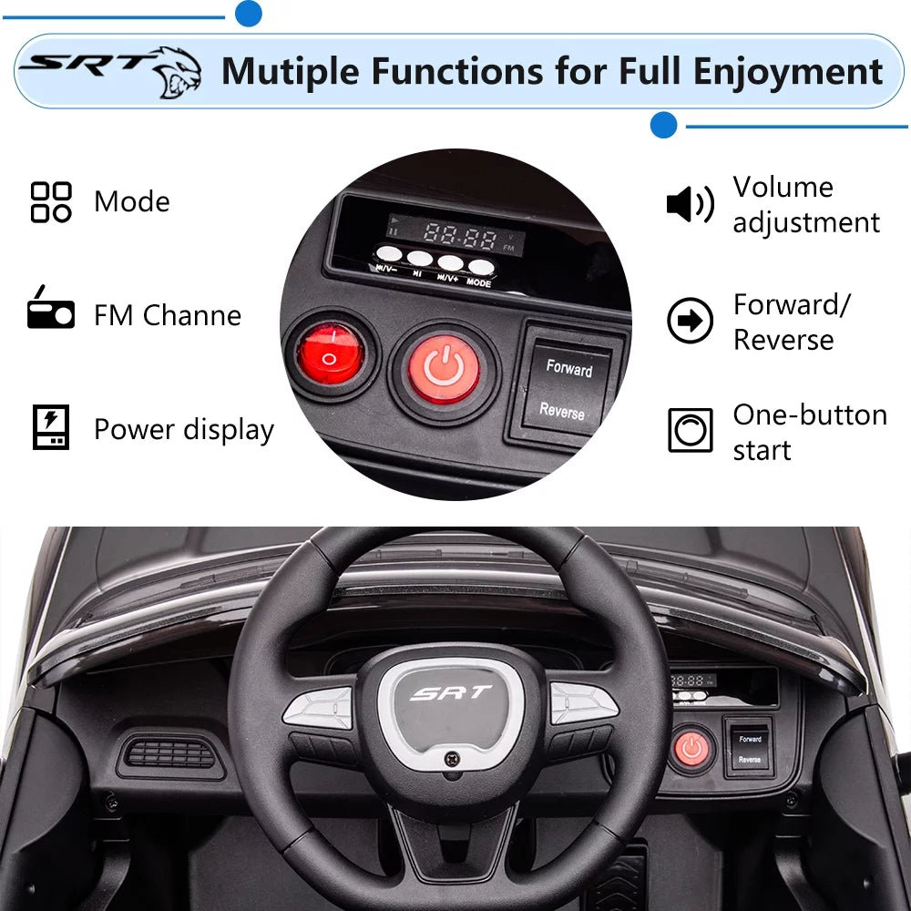 Black Licensed Dodge Challenger Battery Powered Kids Electric Car I992