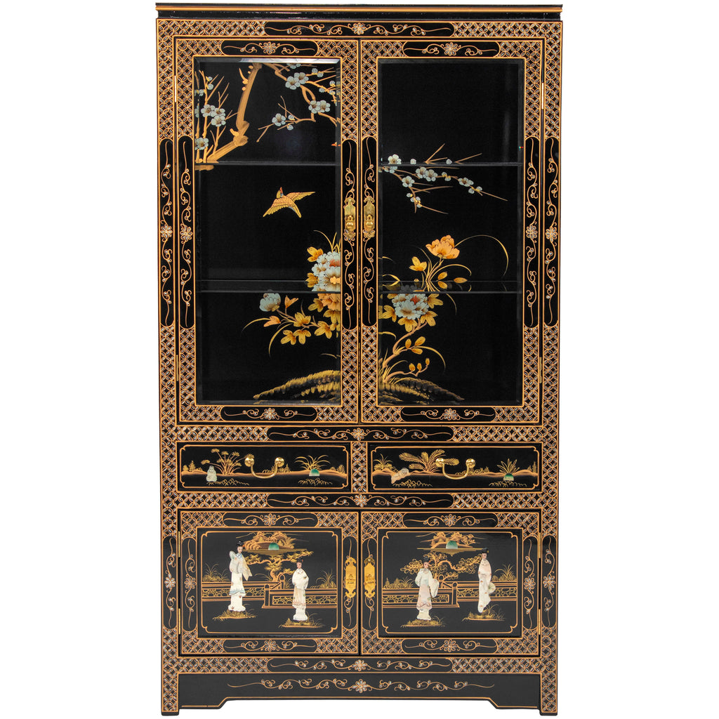 Black Lacquer China Cabinet T1320