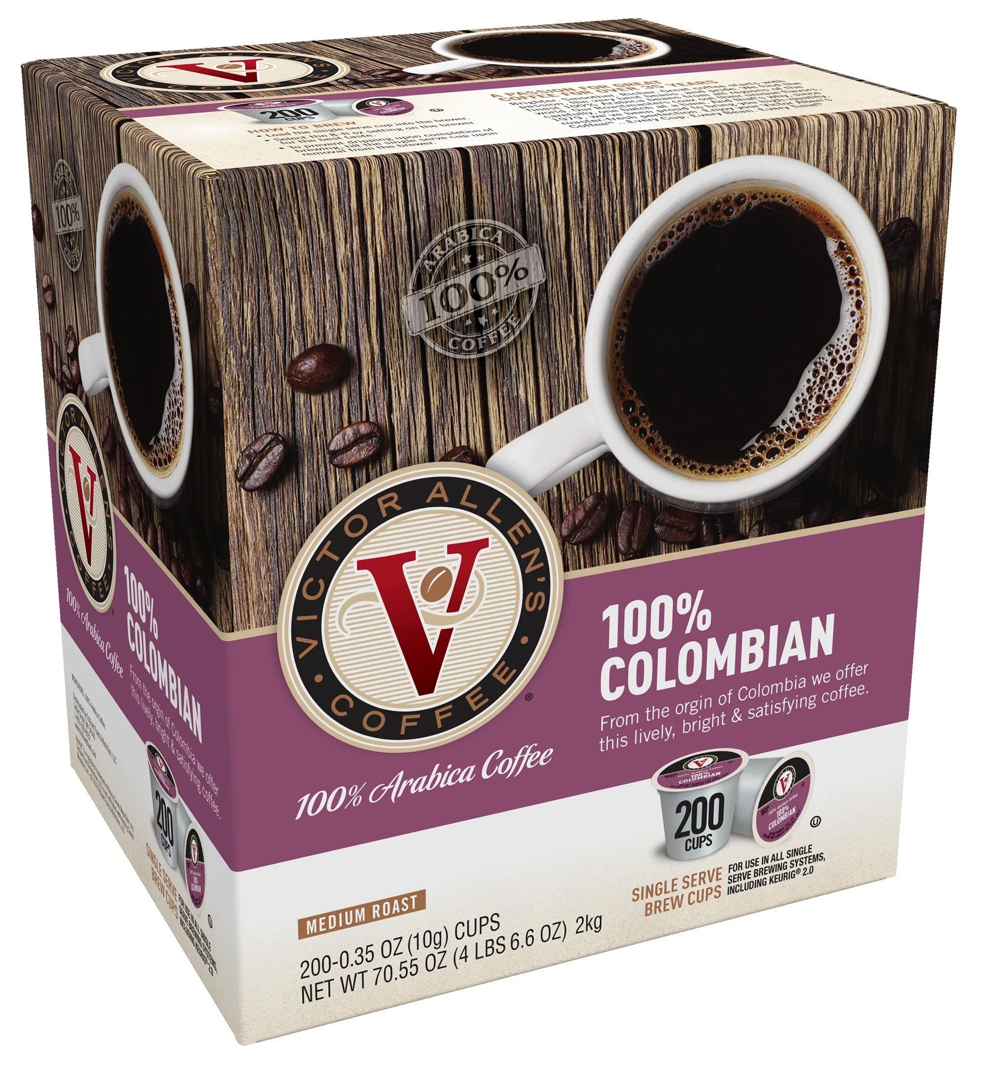 100% Colombian Single Serve K-Cup, 200 Count A453390