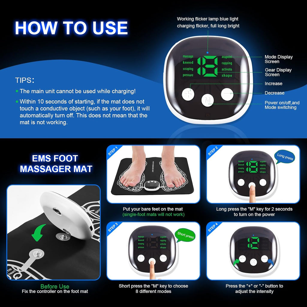 Foot Massager Mat with 15 Modes A6155