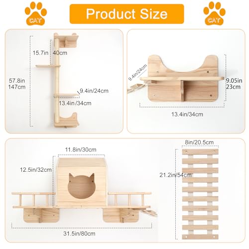 Cat Wall Shelves with 3 Steps V60958