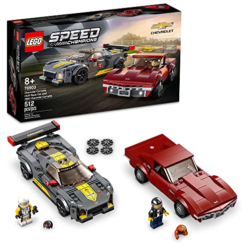 Chevrolet Corvette C8.R Race Car and 1969 Chevrolet Corvette Building Kit (512 Pieces) W2730