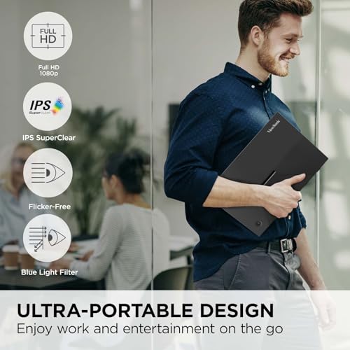 16 Inch 1080p FHD IPS Portable Monitor with Built-in Stand and Protective Case K85863