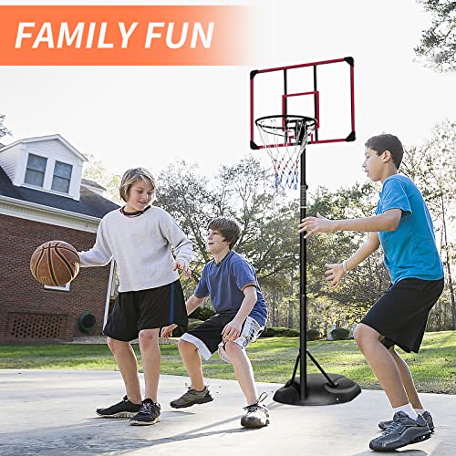 32" Backboard Basketball Goal Stand with Fillable Base and Wheels, 7.5-9.2ft Adjustable Height T98141