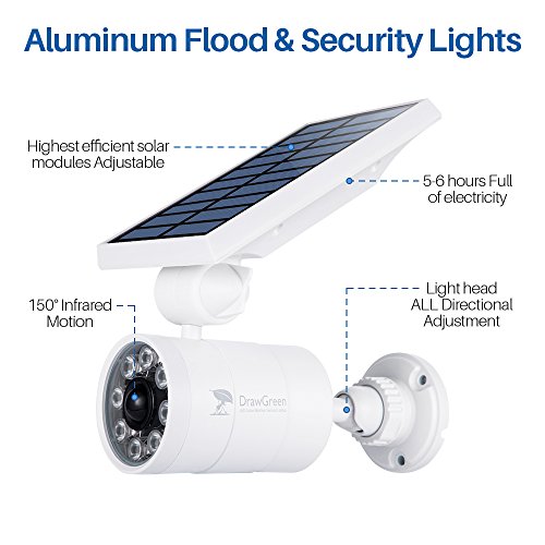 1400-Lumen 9W Aluminum Solar Flood Security Spotlights K2943