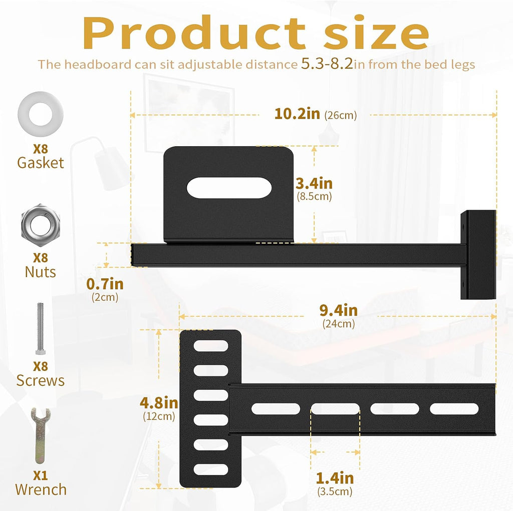 Black Headboard Brackets Y568