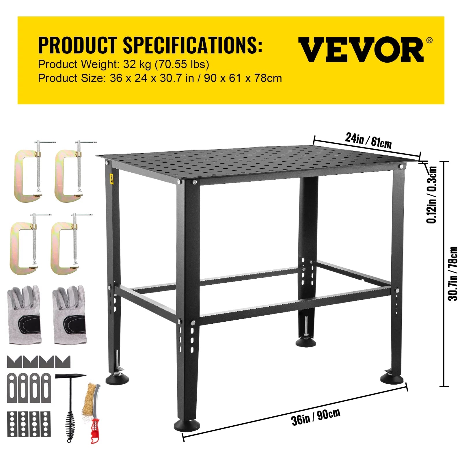36 x 24 Adjustable Welding Table Q41023