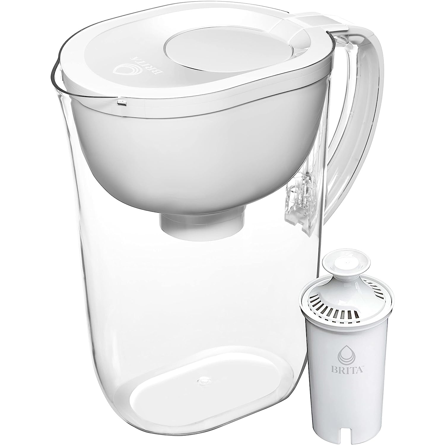 Large 10-Cup BPA Free White Water Filter Pitcher with 1 Standard Filter E682190