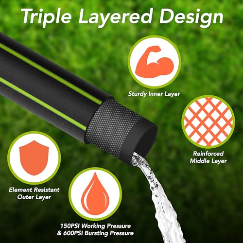 Heavy Duty 3ft x 5/8" Garden Hose with Spray Nozzle P694