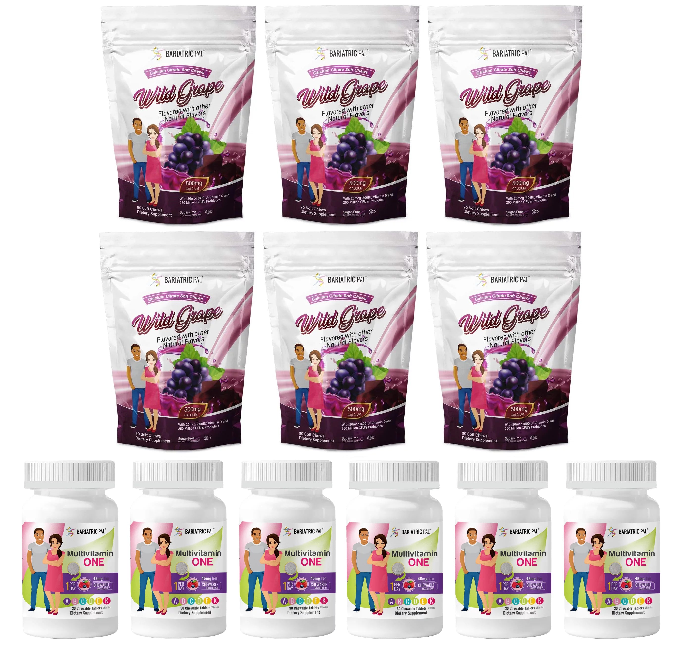 6-Month Supply Chewable Multivitamin with Iron and Calcium Citrate L976