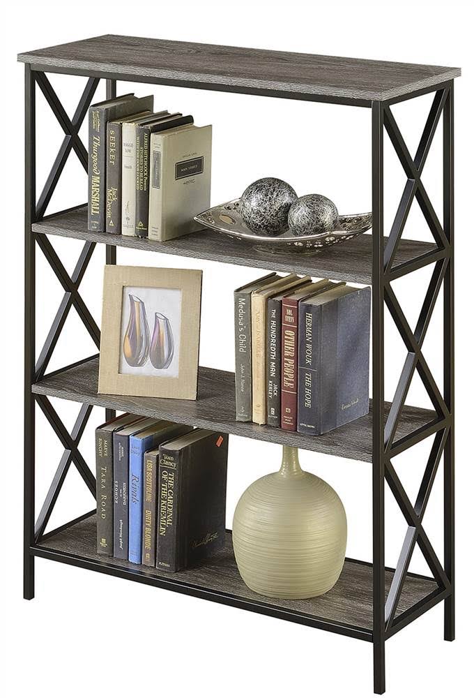 Weathered Gray 4 Tier Bookcase T2548