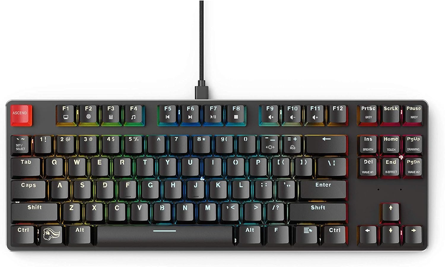 60% Compact Size 61 Key RGB LED Backlit Brown Switches Hot Swap Switches Mechanical Gaming Keyboard Q460329
