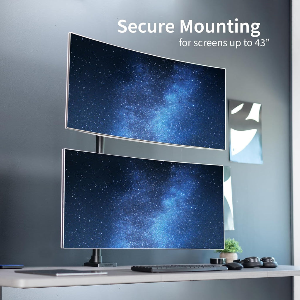 Black Dual Monitor Desk Mount for Ultrawide Screens up to 43 inches G438137