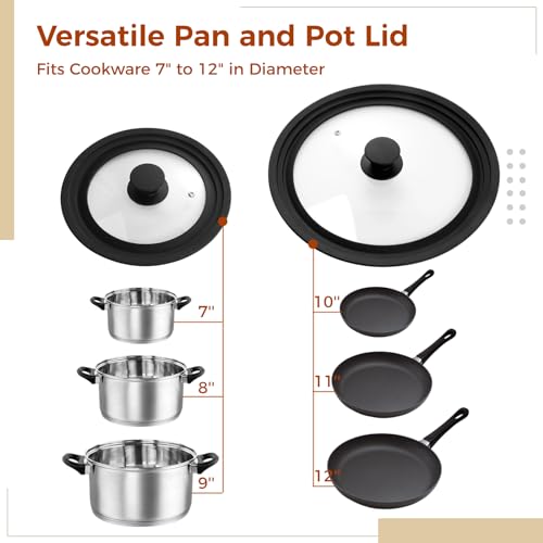 Universal Lid for Pans Pots, Stainless Steel Pan Lid Cover T67078