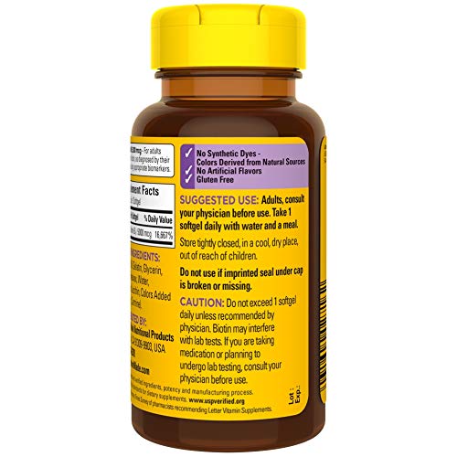 Biotin 5000 mcg Dietary Supplement 120 Softgels R2794