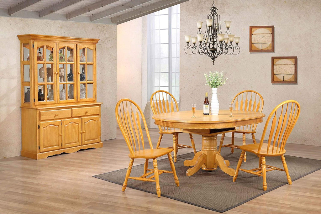 Oak Buffet and Lighted Hutch G507528