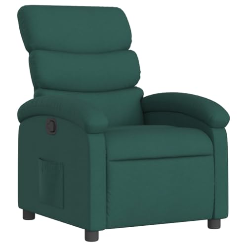 Dark Green Fabric Recliner Chair with Manual Adjustment G580
