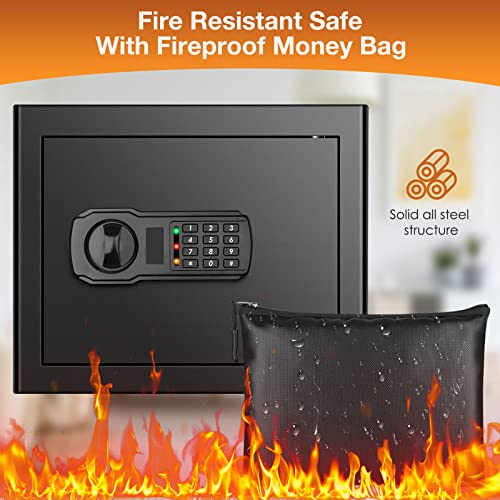 2.5 Cub Fireproof Waterproof Large Cabinet Safe Box with Fireproof Document Bag and Removable Shelf Digital Safe Z5136