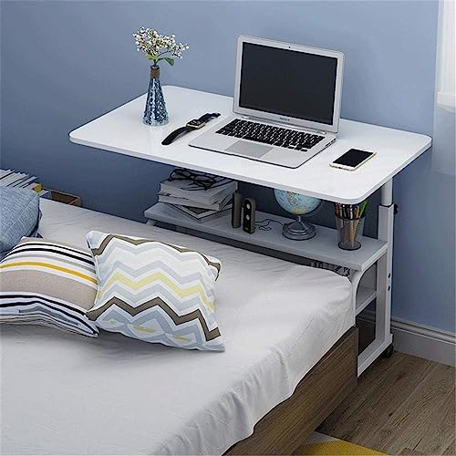 Adjustable Height Mobile Laptop Desk on Wheels (Oak) M24669