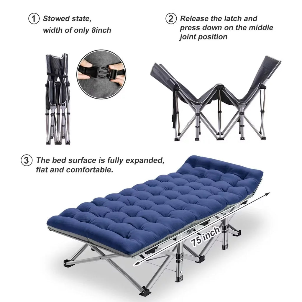 2 Pack Folding Camping Cot with Carry Bag M442553