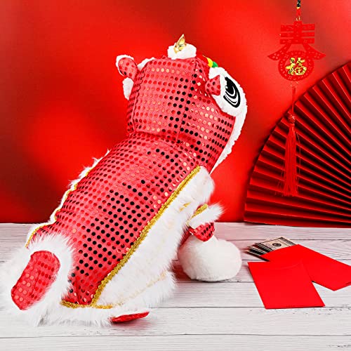 Red Lion Dance Dog Costume Hoodie (2X-Large) Z355