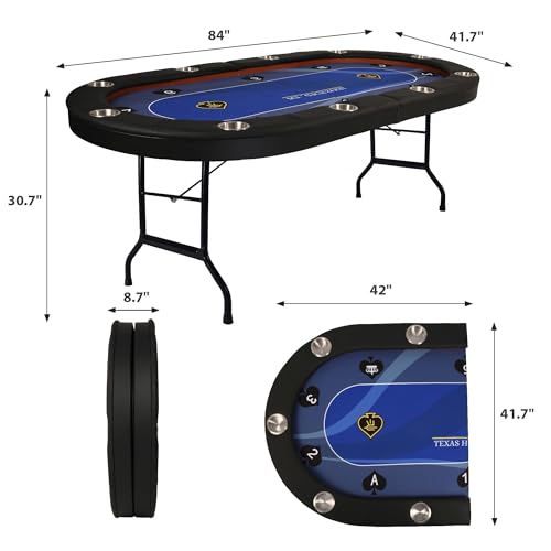 84" Foldable Blackjack Poker Table with Cup Holders C70259