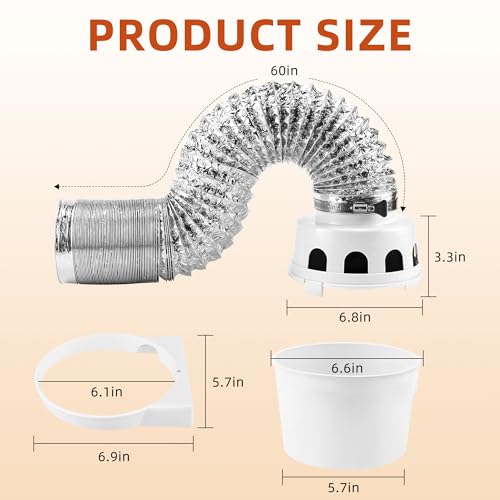 Indoor Dryer Vent Kit with 4-Inch Proflex Duct, White R552043