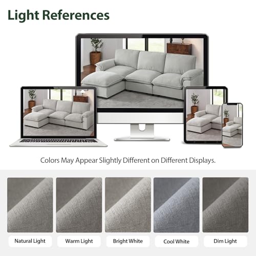 Ivory Beige Chenille Modular Sectional Sofa E504