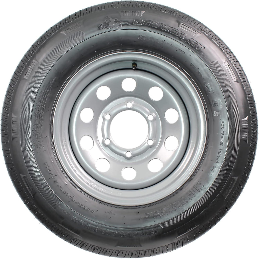 2-Pack Radial Trailer Tire On Rim ST225/75R15 15 LRD 6 Lug Silver Modular Wheel X4764