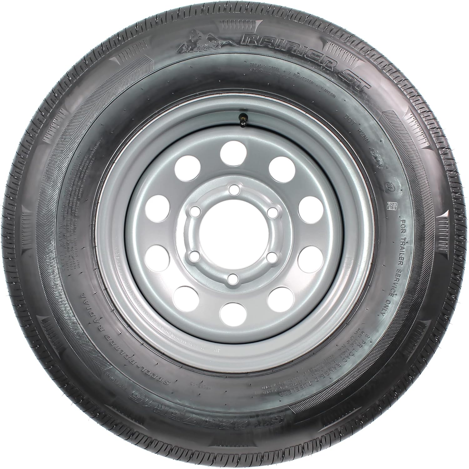 2-Pack Radial Trailer Tire On Rim ST225/75R15 15 LRD 6 Lug Silver Modular Wheel X4764