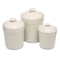 3 Piece Ivory Kitchen Canister Set U962896