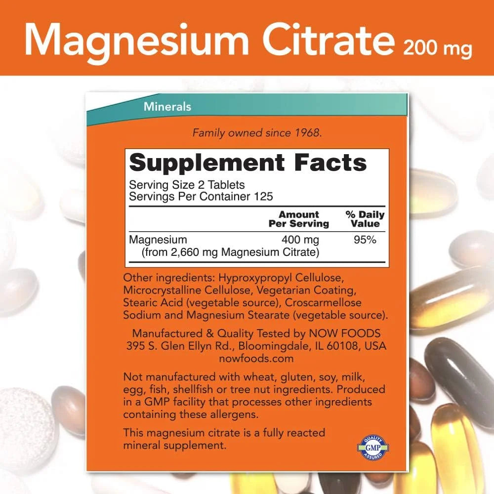 Magnesium Citrate 200 mg, 250 Tablets D310